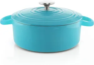 Chantal Cast Iron Dutch Oven, 3 qt, US Formulated Premium Enamel, Sea Blue