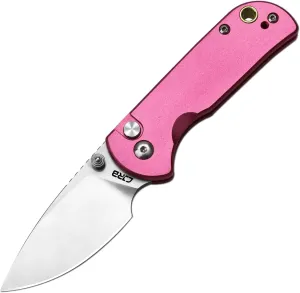 CJRB CUTLERY Pocket Knife for EDC Mica (J1934) Folding Knife with 2.36" AR-RPM9 Steel Blade and Pink Aluminum Handle,Ideal for Outdoor Hunting Camping