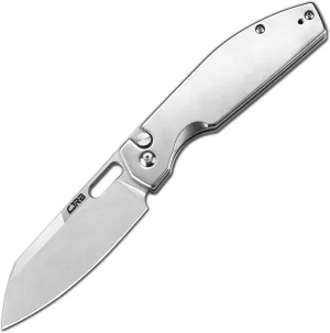 CJRB Pocket EDC Knife Ekko(J1929) Button Lock Small Folding Knife AR-RPM9 Steel Blade and Silver Stainless Steel Handle Outdoor for Men Women for Gifts