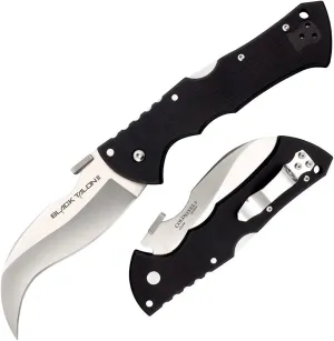 Cold Steel Black Talon ll 4" S35VN Razor-Sharp Blade 5.5" G-10 Handle Tactical Folding Knife w/Tri-Ad Lock, Ambidextrous Pocket/Belt Clip