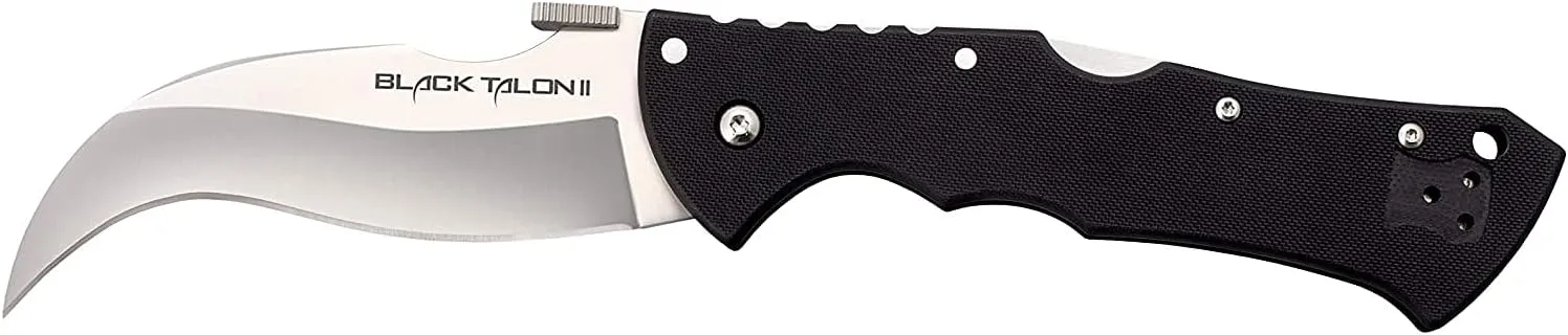 Cold Steel Black Talon ll 4" S35VN Razor-Sharp Blade 5.5" G-10 Handle Tactical Folding Knife w/Tri-Ad Lock, Ambidextrous Pocket/Belt Clip
