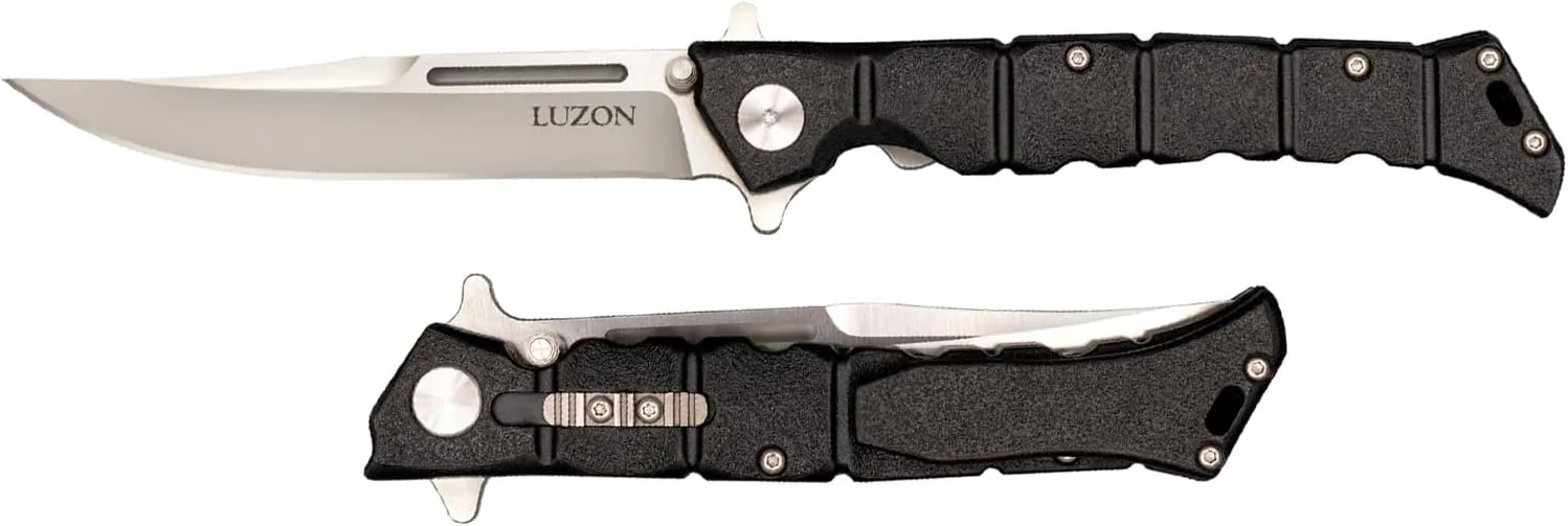Cold Steel Medium Luzon 4" 8Cr13MoV Razor-Sharp Clip Point Blade 5" GFN Handle Tactical EDC Folding Knife w/Leaf-Spring Lock