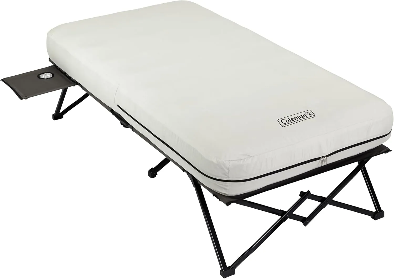 Coleman Camping Cot Air Mattress & Pump Combo Folding Camp Cot & Air Bed with Side Table & Battery-Operated Pump Great for Comfortable Outdoor Sleeping & Camping
