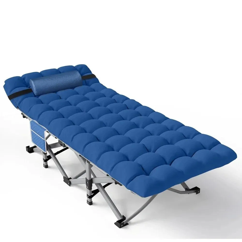 Comfortable Camping Cot with Pillow and Carry Bag