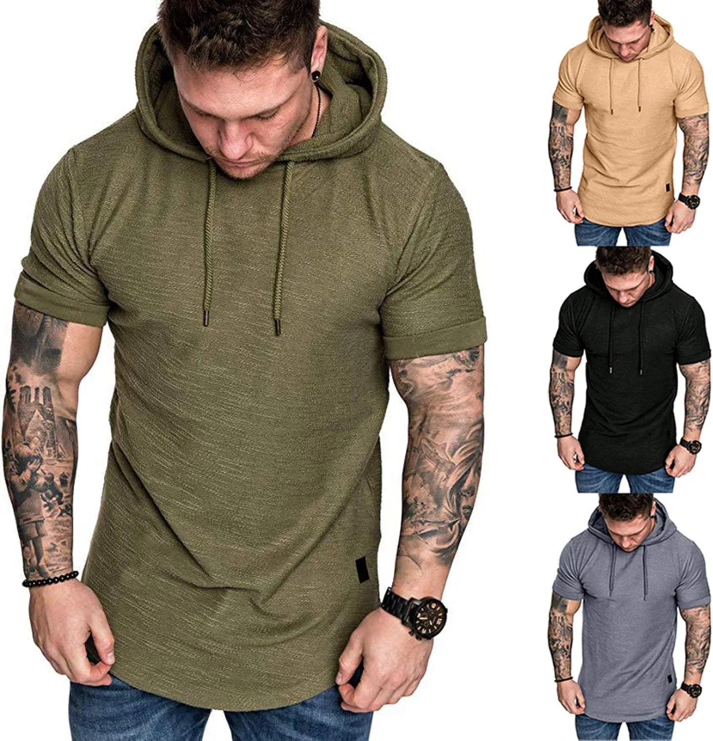 Cot-Oath Mens Workout Sweatshirt Athletic Hoodies - Stylish Gym Running Hoodies Lightweight Pullover