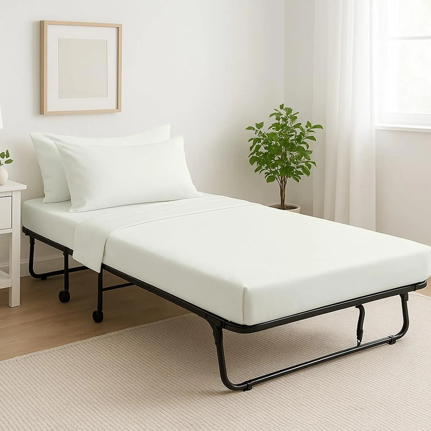 Cottingon 4 Pc Cot Sheets 30"x75" Set, 100% Egyptian Cotton, Perfect for Rollaway Beds, Narrow Twin, Camping, Cot Size, Rv Bunk, Guest Bed Replacement 7" Deep Mattress, Ivory Solid