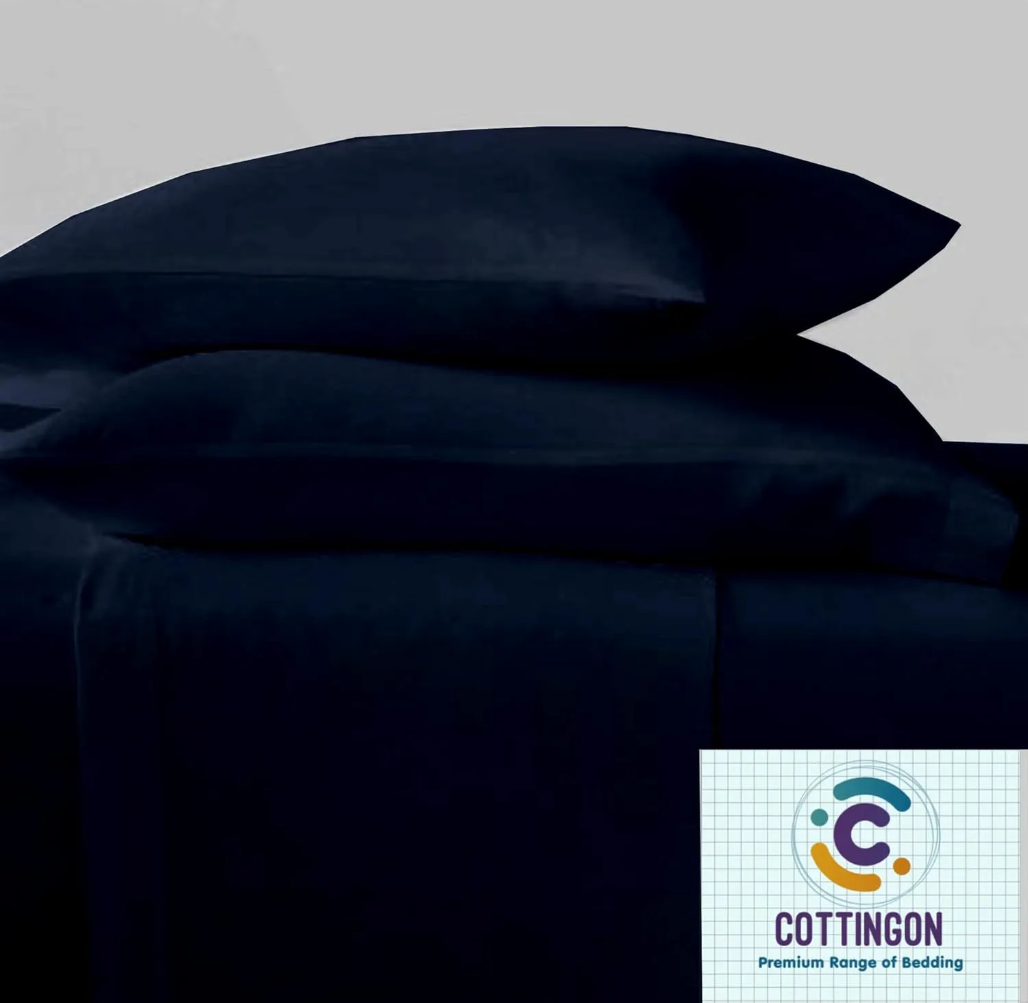 Cottingon 5 Pcs Split King Sheets for Adjustable Beds, 100% Brushed Microfiber Bedding Sets for Sleep Number Beds, Fits Upto 16" Deep Twin XL Mattress, Navy