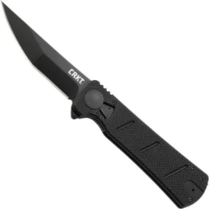 CRKT Goken Pocket Knife: EDC Folding Knife with Liner Lock, Field Strip Technology, Black EDP Osoraku Zukuri Modified Tanto Blade and G10 Handle 2920