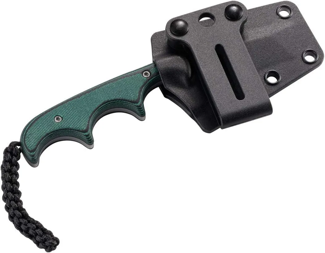 CRKT Minimalist Bowie Neck : Compact Fixed Blade Knife, Folts Utility with Bead Blast Blade, Resin Infused Fiber Handle, and Sheath 2387