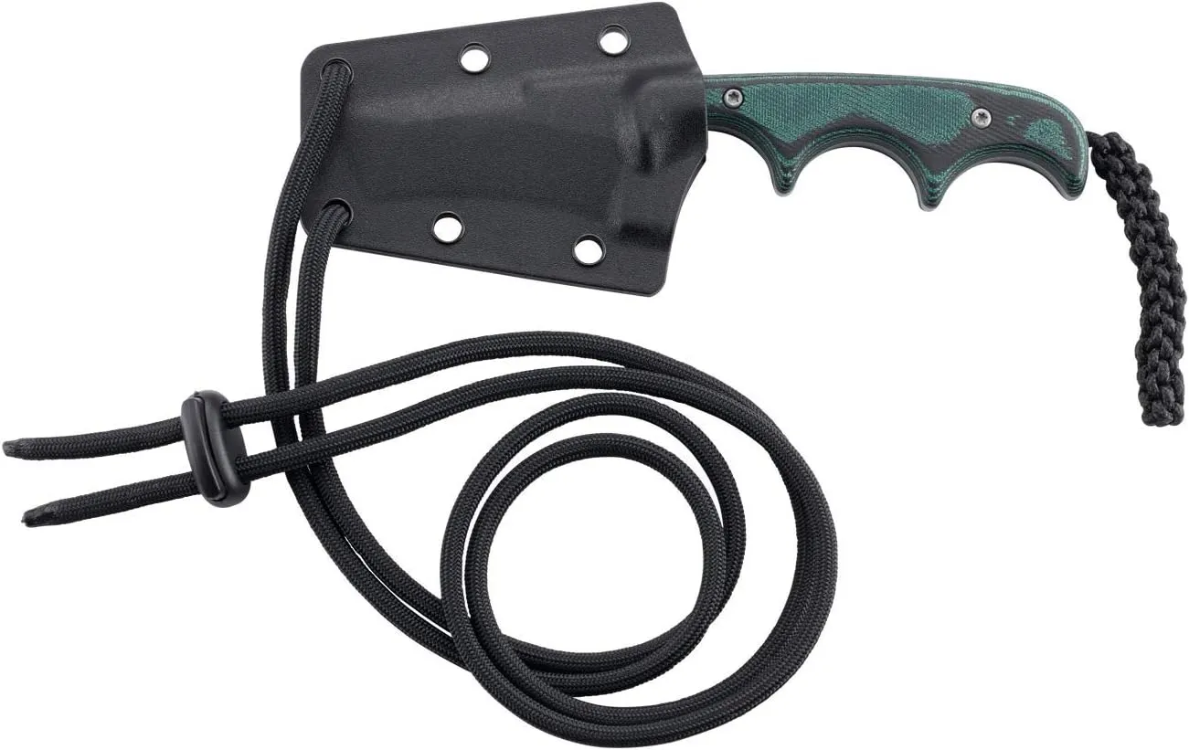 CRKT Minimalist Bowie Neck : Compact Fixed Blade Knife, Folts Utility with Bead Blast Blade, Resin Infused Fiber Handle, and Sheath 2387