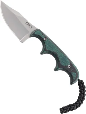 CRKT Minimalist Bowie Neck : Compact Fixed Blade Knife, Folts Utility with Bead Blast Blade, Resin Infused Fiber Handle, and Sheath 2387
