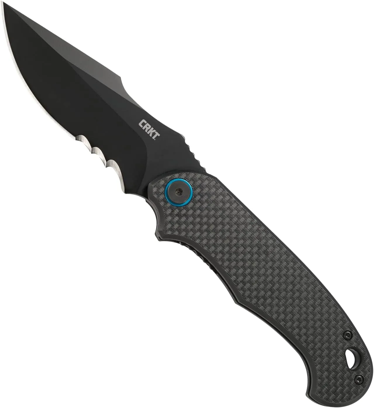 CRKT P.S.D. EDC Folding Pocket Knife: Everyday Carry Assisted Opening, Veff Serrations, Liner Lock, Handle with Carbon Fiber Overlay 7920K