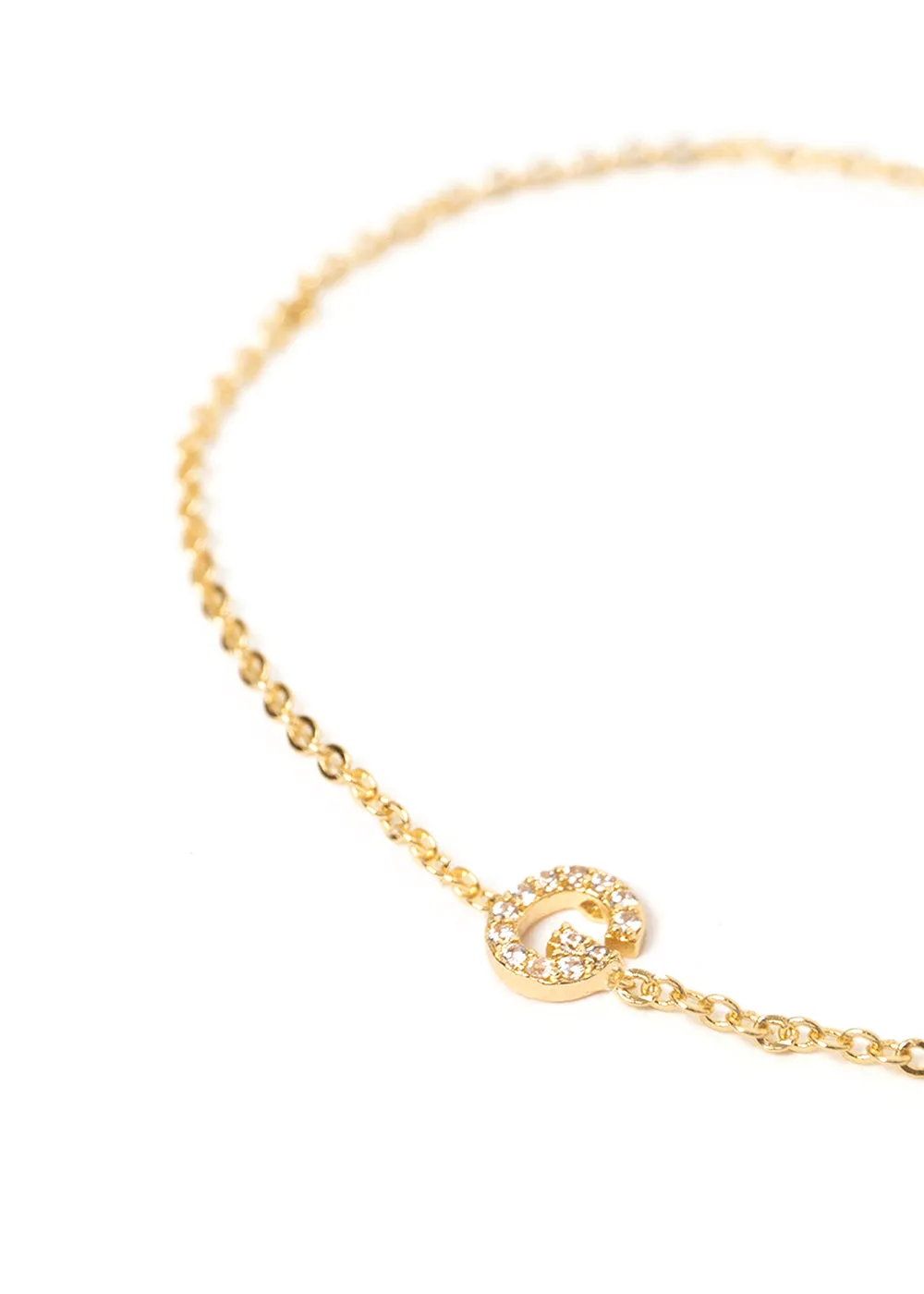 CRYSTAL BRACELET LETTER G