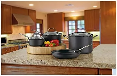 Cuisinart 66-7P1 Chef's Classic Nonstick Hard-Anodized 7-Piece Cookware Set, Black