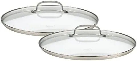 Cuisinart Chef's Classic Stainless Nonstick 9-Inch and 11-Inch Skillet Set with Glass Lids - Black And Silver