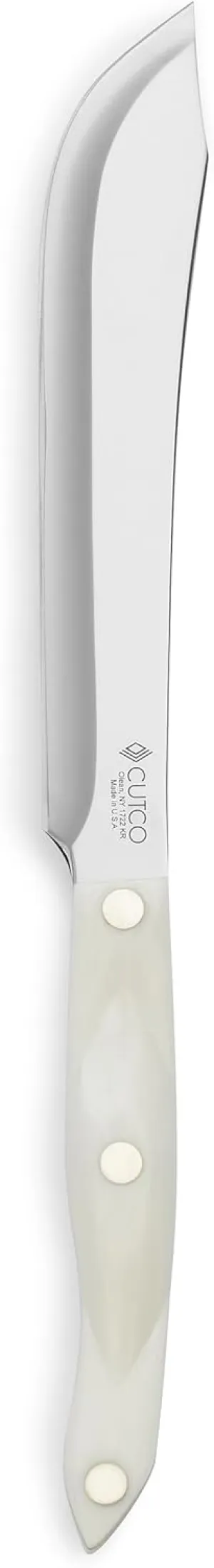 CUTCO Model 1722 Butcher Knife with White"Pearl" handle.8" High Carbon Stainless blade and 5 3/4" handle. in factory-sealed plastic bag