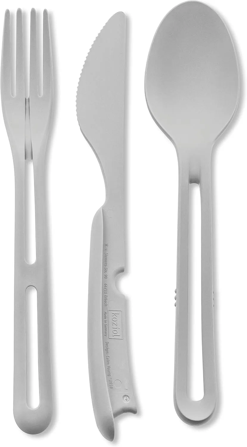 Cutlery Set 3-pieces KLIKK, soft grey