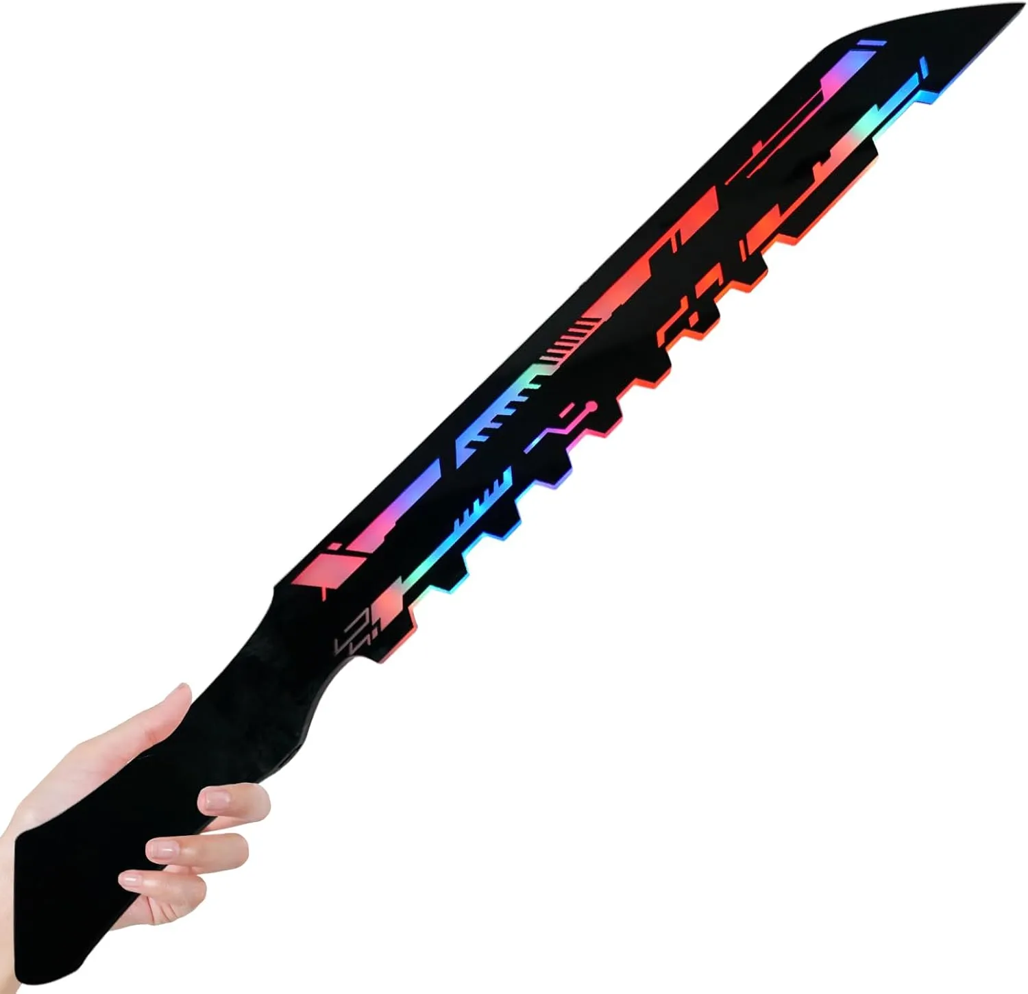 Cyberpunk Tactical Knife - 22" Futuristic Neon Blade Perfect for Halloween Cosplay, Compatible with LED Masks & Punk mask (Two Knives)
