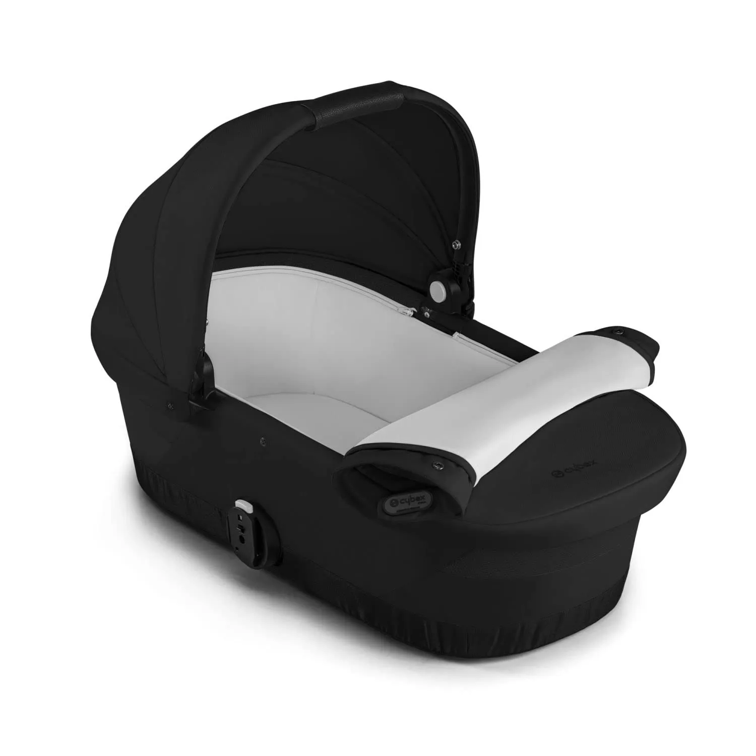 Cybex Gazelle S 2 Cot Baby Bassinet - Easy-Carry Ergonomic Handle, Sun Canopy & Spacious, Cozy Interior, Compatible Gazelle S 2 Stroller, Moon Black