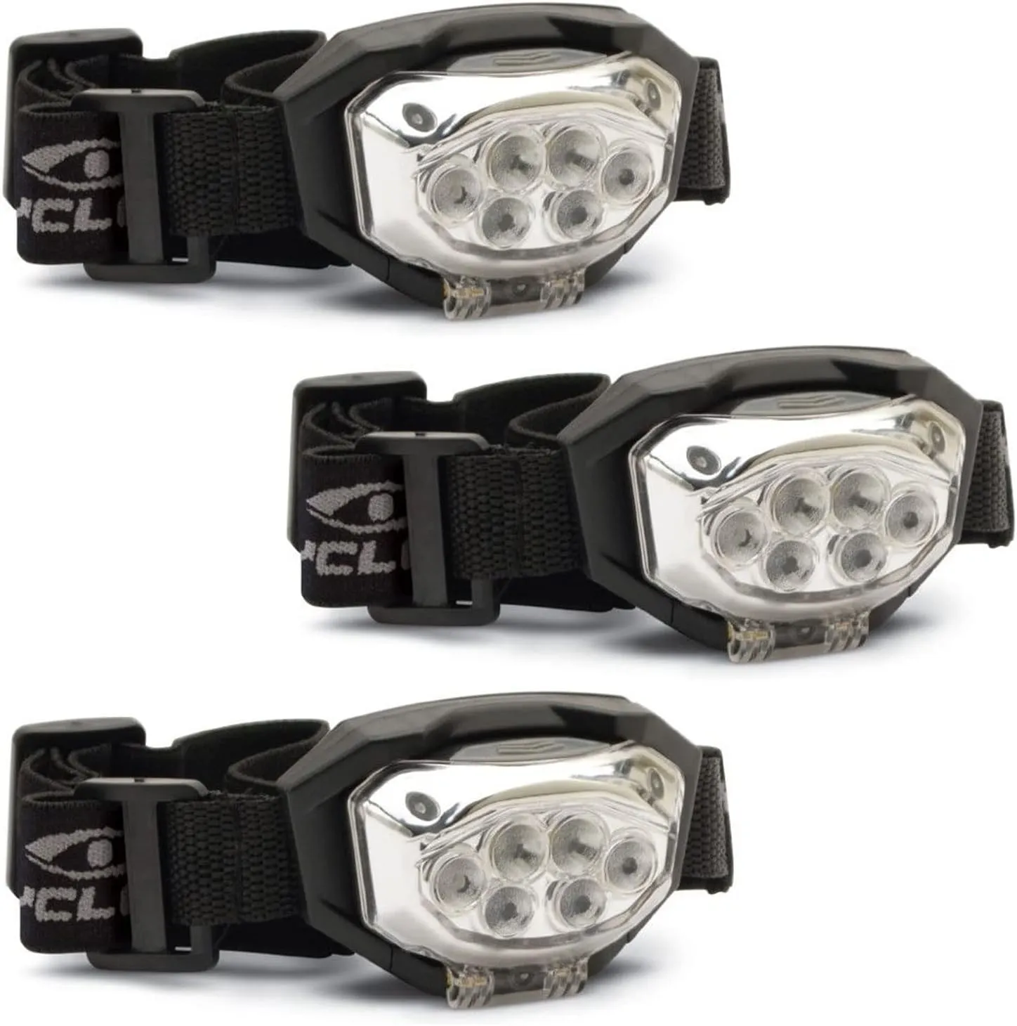 Cyclops Trio 300 | Tactical Durable Lightweight Compact Weather Resistant IPX4 Adjustable Headband 4 Modes Bright 3 Color LED 300 Lumen Headlamp| AAA Battery Included | Pack of 3