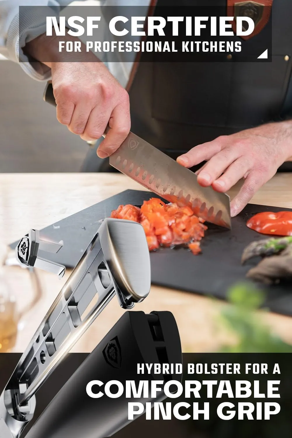 Dalstrong Santoku Knife - 7 inch - Vanquish Series - Forged High Carbon German Steel - POM Handle - Razor Sharp Kitchen Knife Gift- Asian Vegetable Knife - NSF Certified