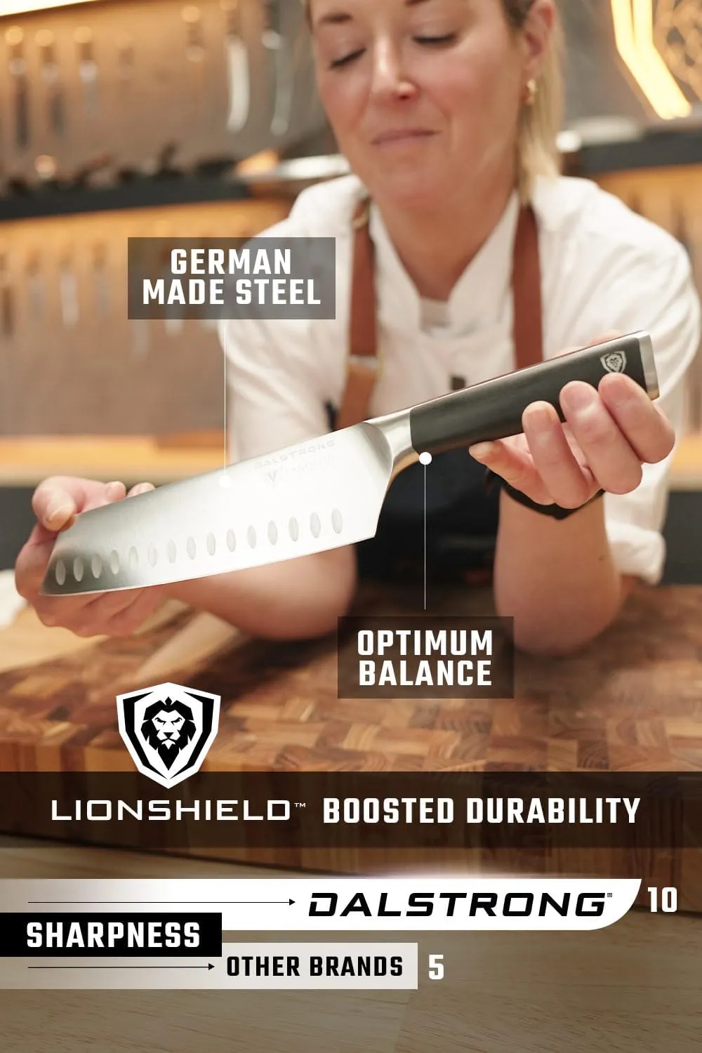 Dalstrong Santoku Knife - 7 inch - Vanquish Series - Forged High Carbon German Steel - POM Handle - Razor Sharp Kitchen Knife Gift- Asian Vegetable Knife - NSF Certified