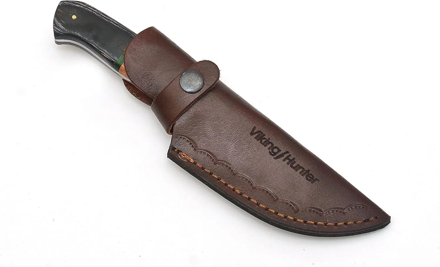 Damascus Knives Custom Handmade Hunting Knife- Best Damascus Steel Blade Skinning Knifes - Fixed Blade Hunting Knife's With Leather Sheath Belt Loop (Black Handle 9" Knife)