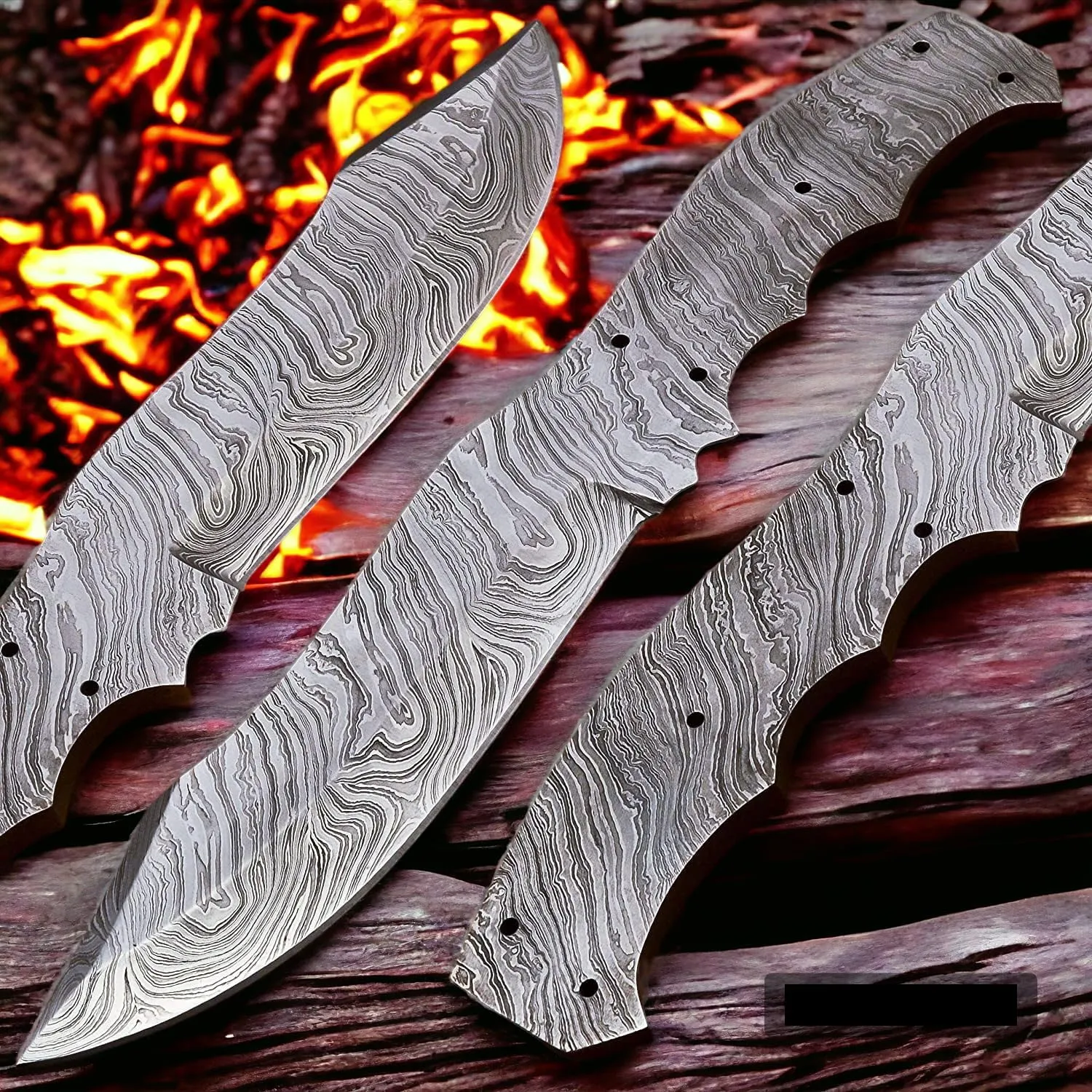Damascus Steel Full Tang Blank Blade knife Custom Handmade for Knife Making supplies-7VV