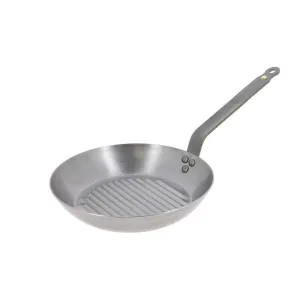 DE BUYER Mineral B Grill Pan, 10"/26cm