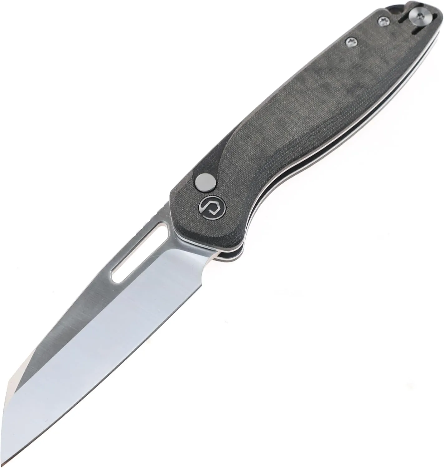 DEFCON Pocket Folding Knife- Button Lock with Thumb Hole Opener, 3" 14C28N Blade, Composite Handle, Utility Knife for Men Women Gift -TD020 WARHAWK- (Green G10)
