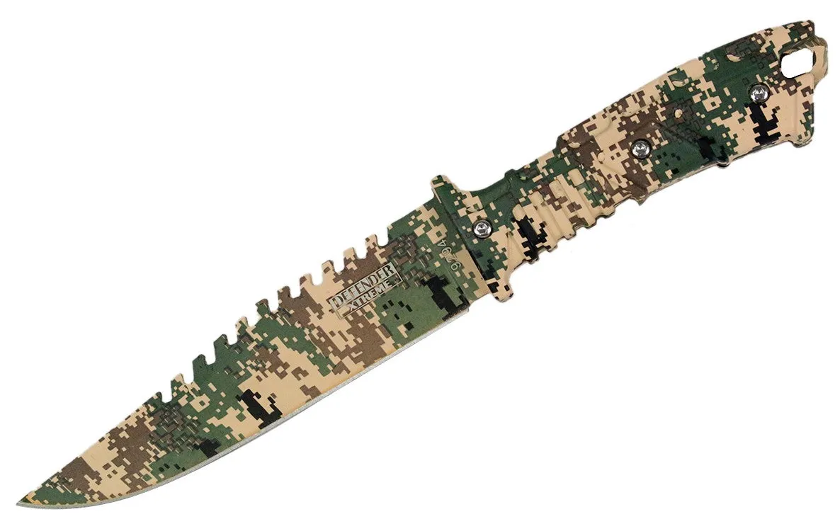 Defender Xtreme Full Tang Hunting Knife Desert Digital Camo 9294