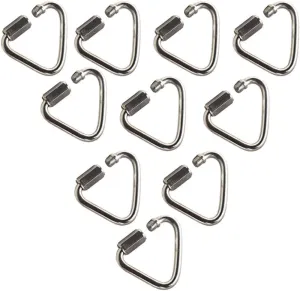 Delta Carabiner Stainless Steel Delta Quick Link Connector Heavy Duty Screw Lock Carabiner Clips for Camping Hiking M3.5 10PCS #