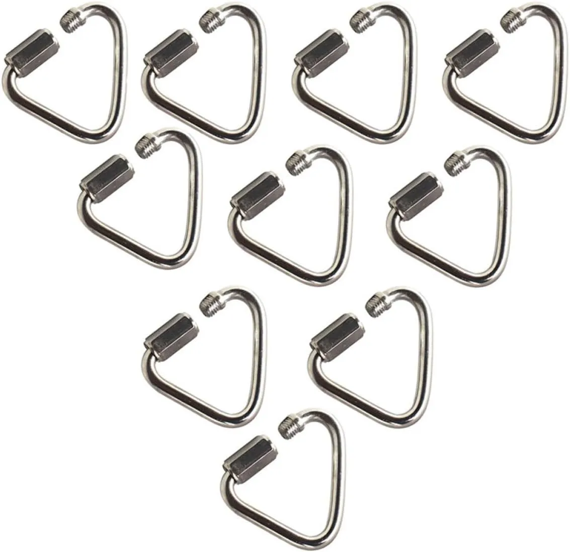 Delta Carabiner Stainless Steel Delta Quick Link Connector Heavy Duty Screw Lock Carabiner Clips for Camping Hiking M3.5 10PCS,Carabiner Clip