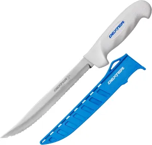 Dexter Outdoors 8" SOFGRIP Tiger Edge Scalloped Knife | Includes Edge Guard