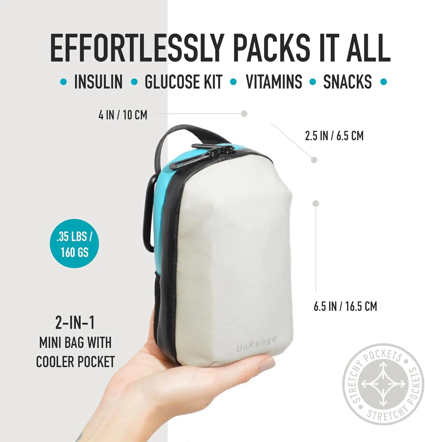 Diabetic Supply Bag Mini - Medicine Travel Bag for Diabetic Supplies & semaglutide glp-1 Insulin Cooler Pocket (Stone)