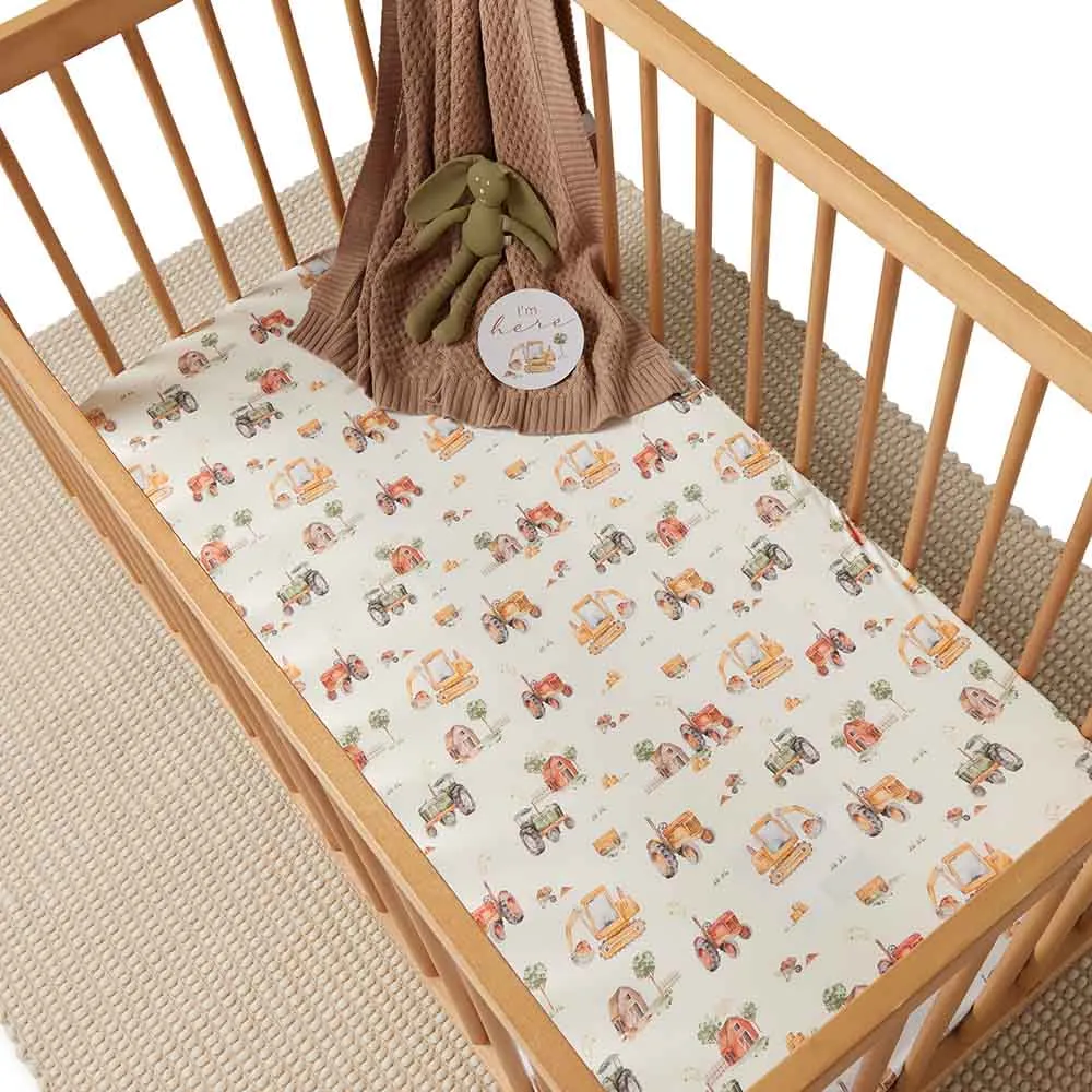 Diggers | Fitted Cot Sheet