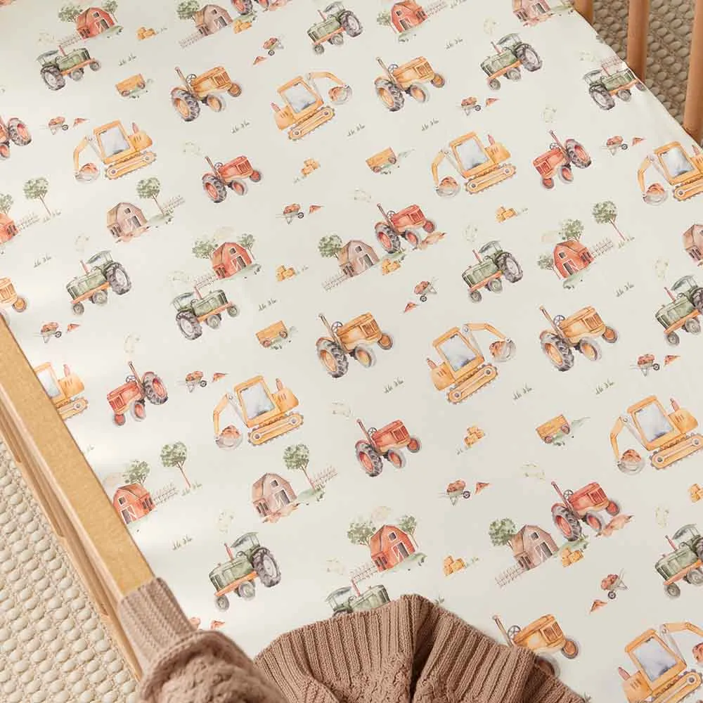 Diggers | Fitted Cot Sheet