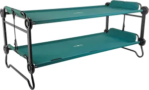 Disc-O-Bed Extra Large Outdoor Convertible 2 Person Bench and Double Camping Cot Portable Bed for Adults, Green
