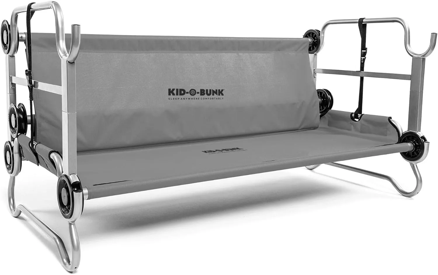 Disc-O-Bed Youth Double Cot Kid-O-Bunk, Modular for Bunk Beds, Dual Cots, or Bench with 2 Carry Bags for Portable Transport