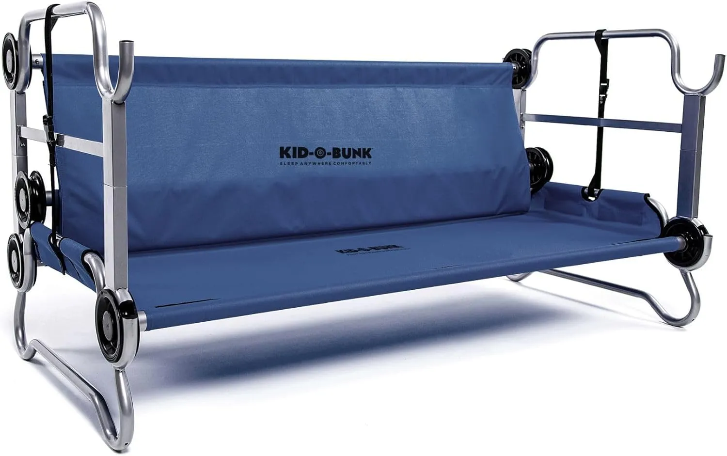 Disc-O-Bed Youth Double Cot Kid-O-Bunk, Modular for Bunk Beds, Dual Cots, or Bench with 2 Carry Bags for Portable Transport