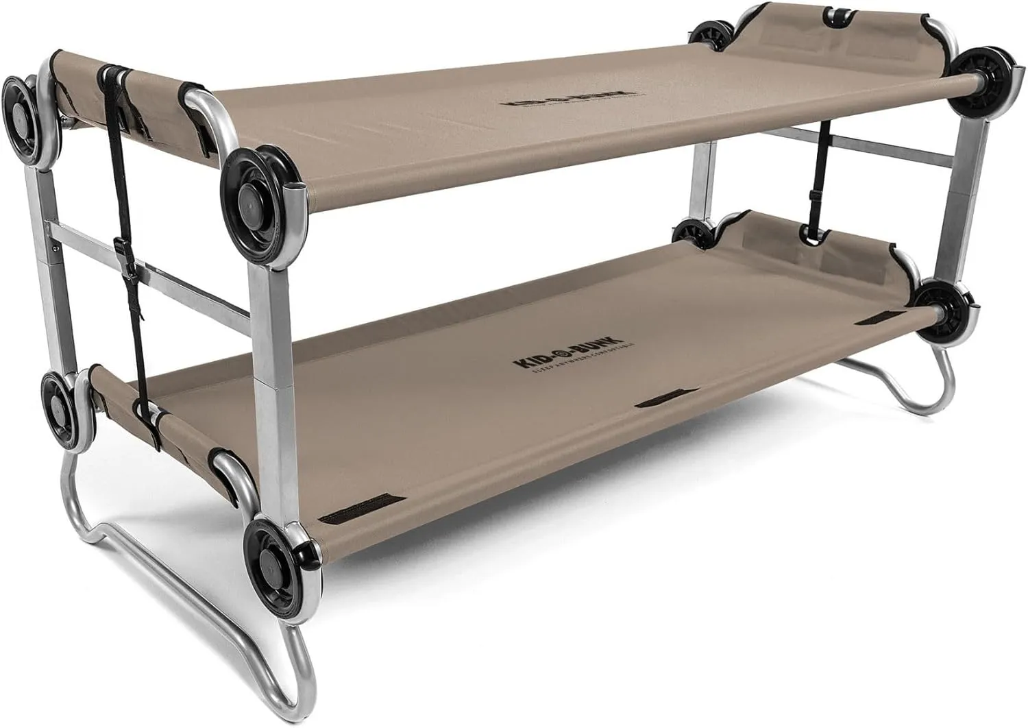 Disc-O-Bed Youth Double Cot Kid-O-Bunk, Modular for Bunk Beds, Dual Cots, or Bench with 2 Carry Bags for Portable Transport