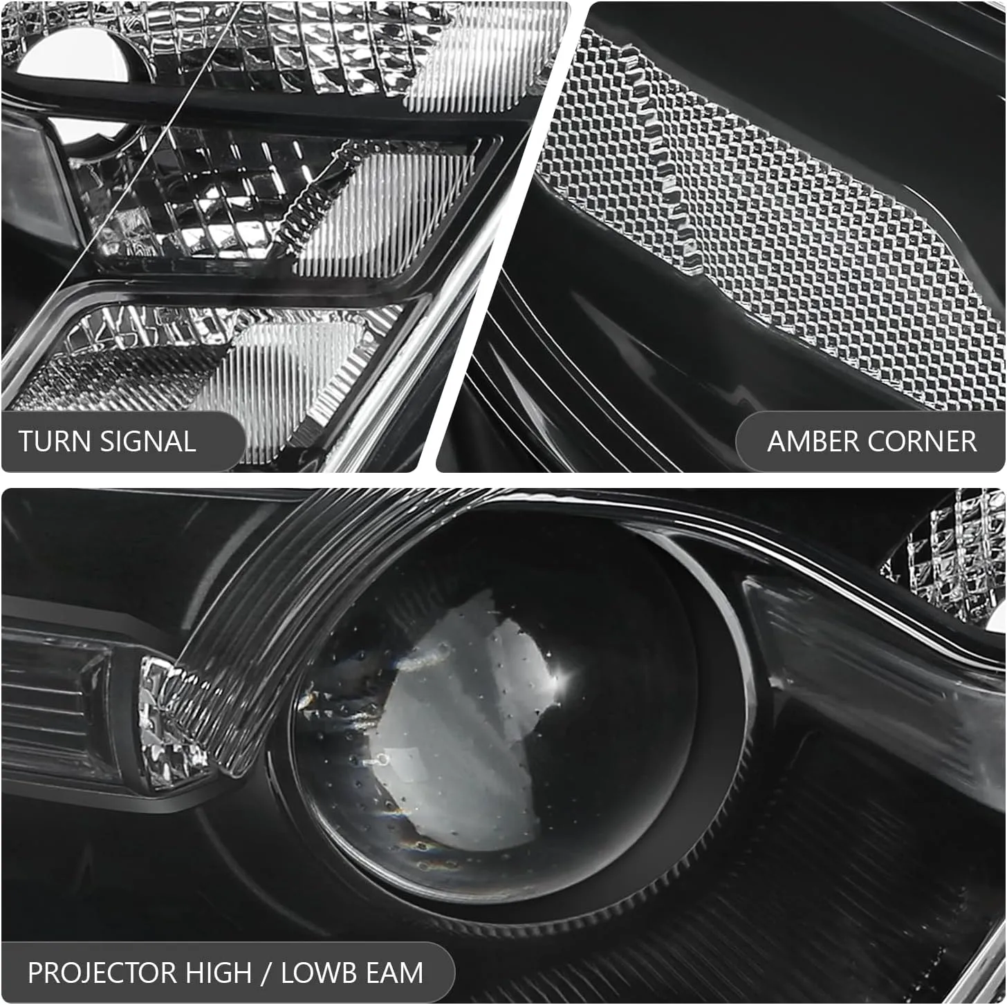 DNA MOTORING Front, Left, Right Pair of Headlights (Left & Right) Compatible With Taurus 2013-2019, FO2502332, FO2503332, OEM-HL-0285