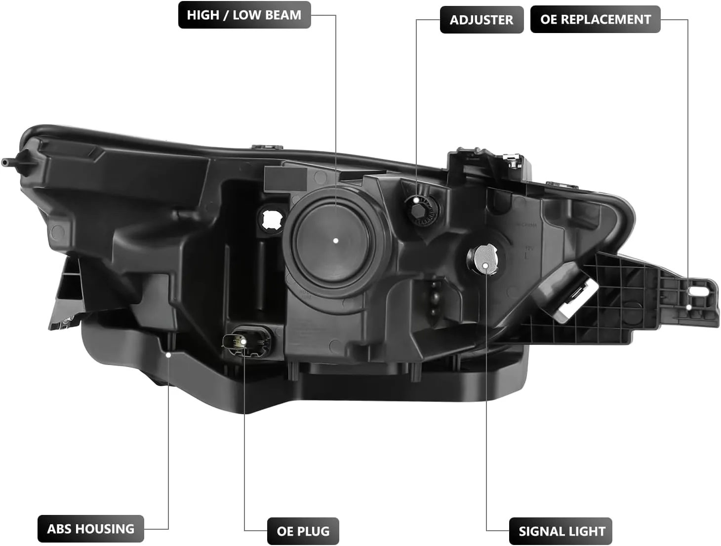 DNA MOTORING Front, Left, Right Pair of Headlights (Left & Right) Compatible With Taurus 2013-2019, FO2502332, FO2503332, OEM-HL-0285