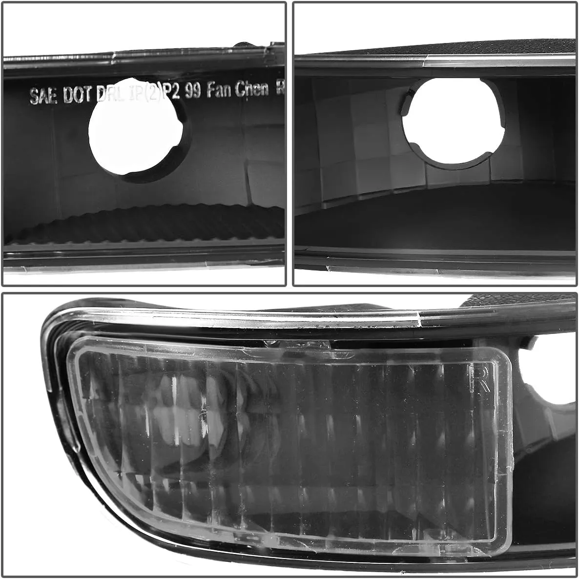 DNA MOTORING HL-LB2-SIERRA99-BK-CL1 Black Housing Bumper Lights Headlights With LED DRL Replacement Compatible with 99-06 Sierra