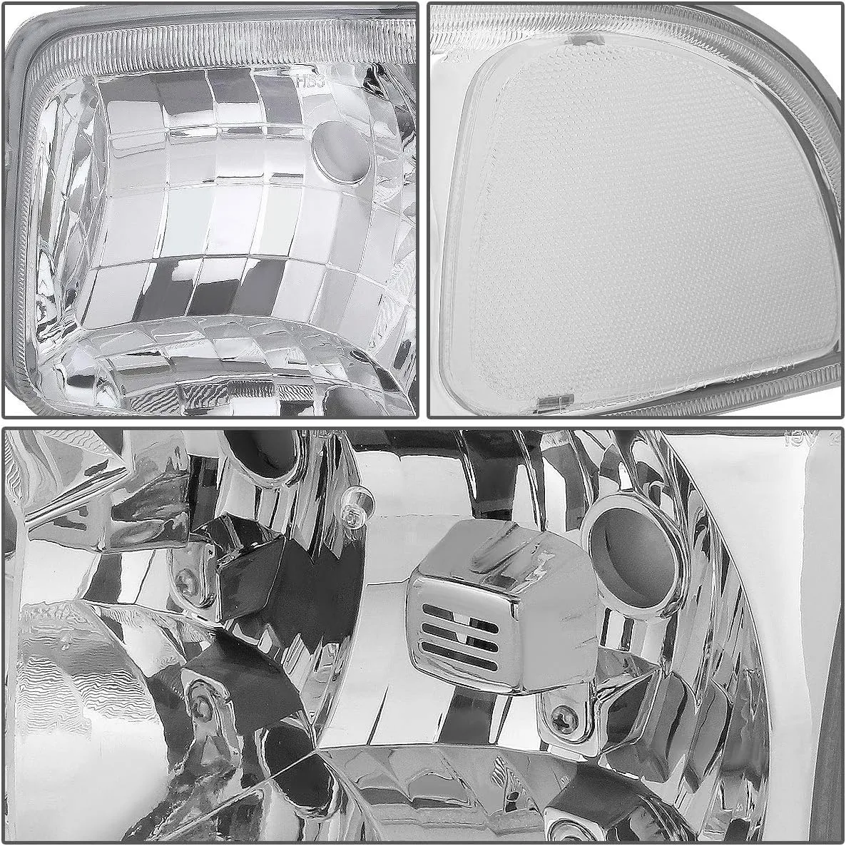 DNA MOTORING HL-OH-SIE994P-CH-CL1 Chrome Housing Clear Corner Headlights Compatible with 99-07 Sierra / 00-06 Yukon XL 1500 2500