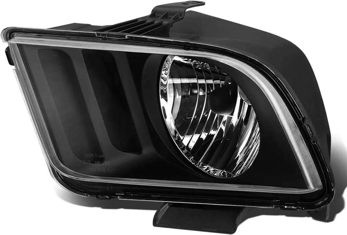 DNA Motoring OEM-HL-0032-L Black Housing Factory Style Driver Side Headlight Lamp Replacement For 05-09 Mustang