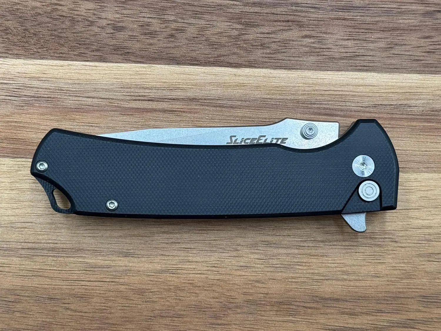 Doc Scurlock Folding Knife – 3.39” D2 Steel Blade, Black G10 Handle, Button Lock, Stone Wash Finish – Tactical EDC Pocket Knife