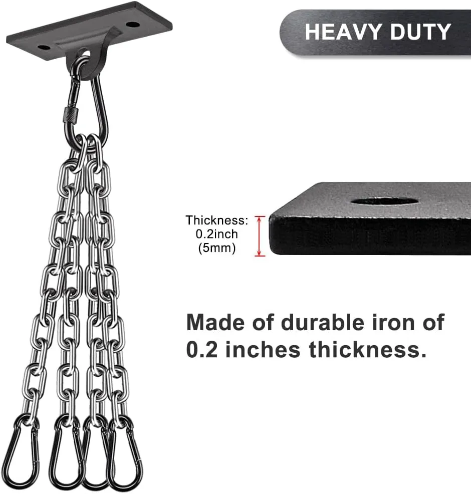 Dolibest Heavy Bag Hangers Brackets, Punching Bag Hangers, Heavy Bag Ceiling Mount with Carabiner for Body Weight Strength Training Systems, Aerial Yoga Swing & Hammock, Resistance Band