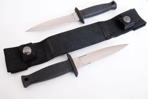 Double Edge Knife Spear Point Tactical Horizontal Carry Sheath Full Tang 7''