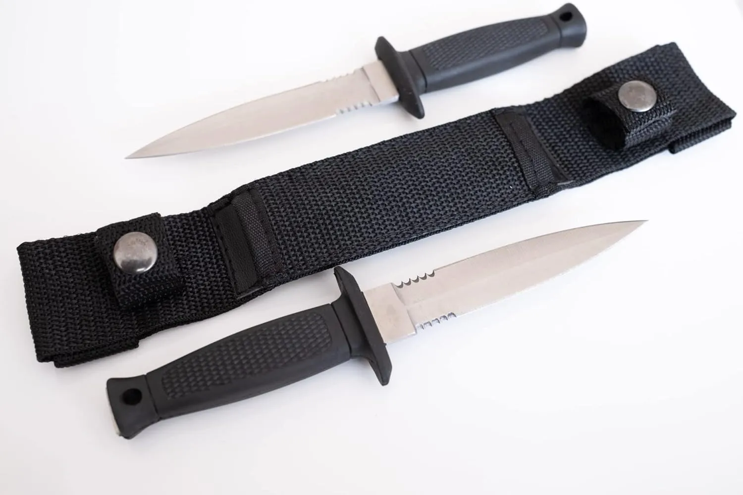 Double Edge Knife Spear Point Tactical Horizontal Carry Sheath Full Tang 7''